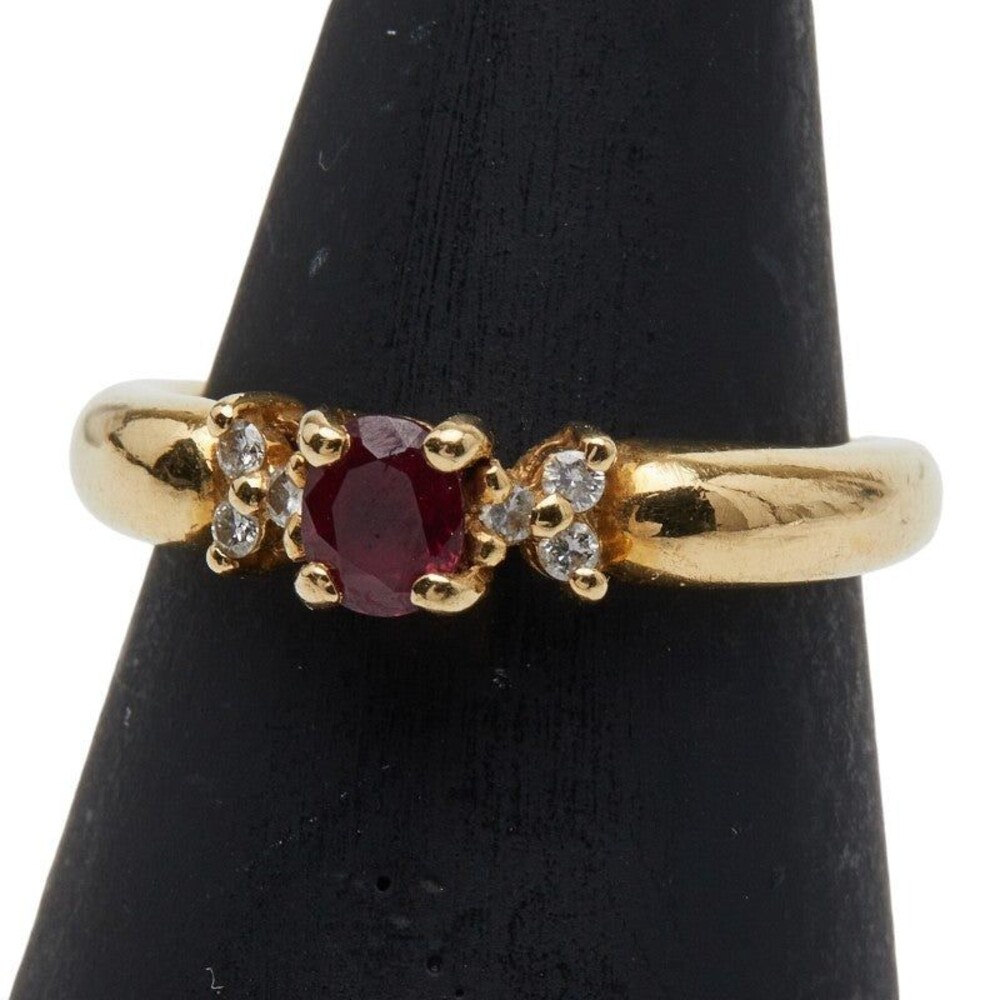 Unbranded Ruby & Diamond 18K Yellow Gold Ring Gold